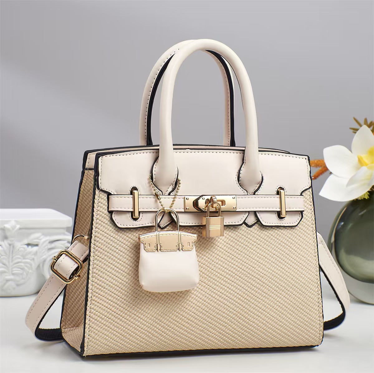 Solid Color Commuting Crossbody Handbag