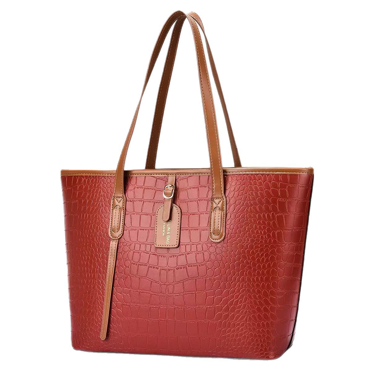 Crocodile Pattern Single Shoulder Tote Bag