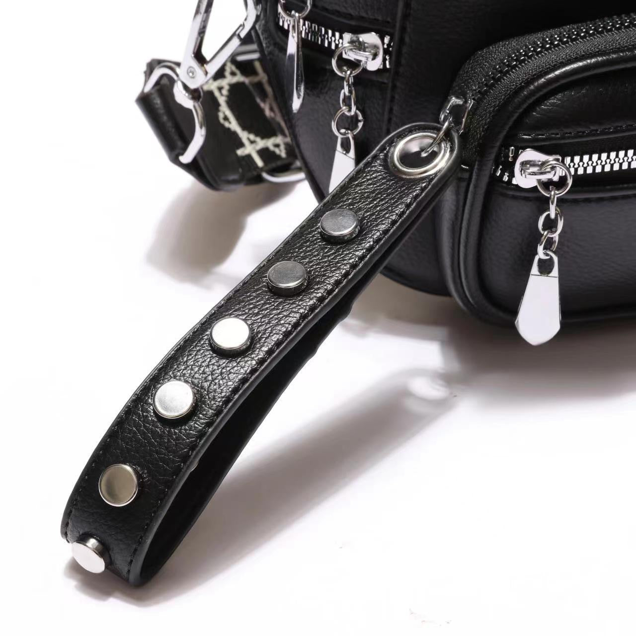 Solid Color Saddle Shoulder Crossbody Bag