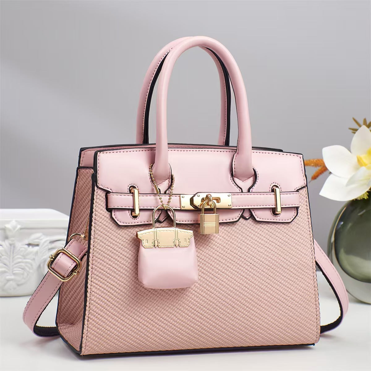 Solid Color Commuting Crossbody Handbag