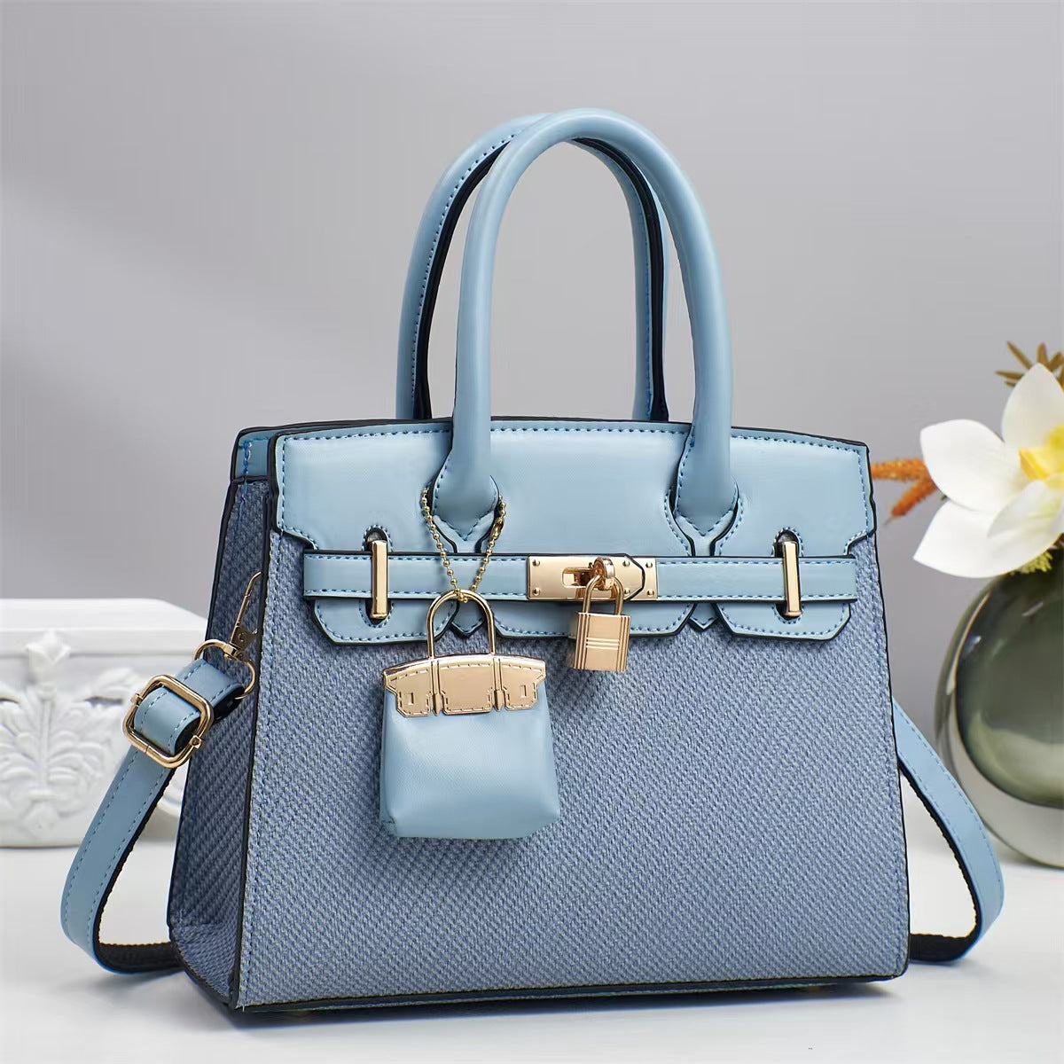 Solid Color Commuting Crossbody Handbag