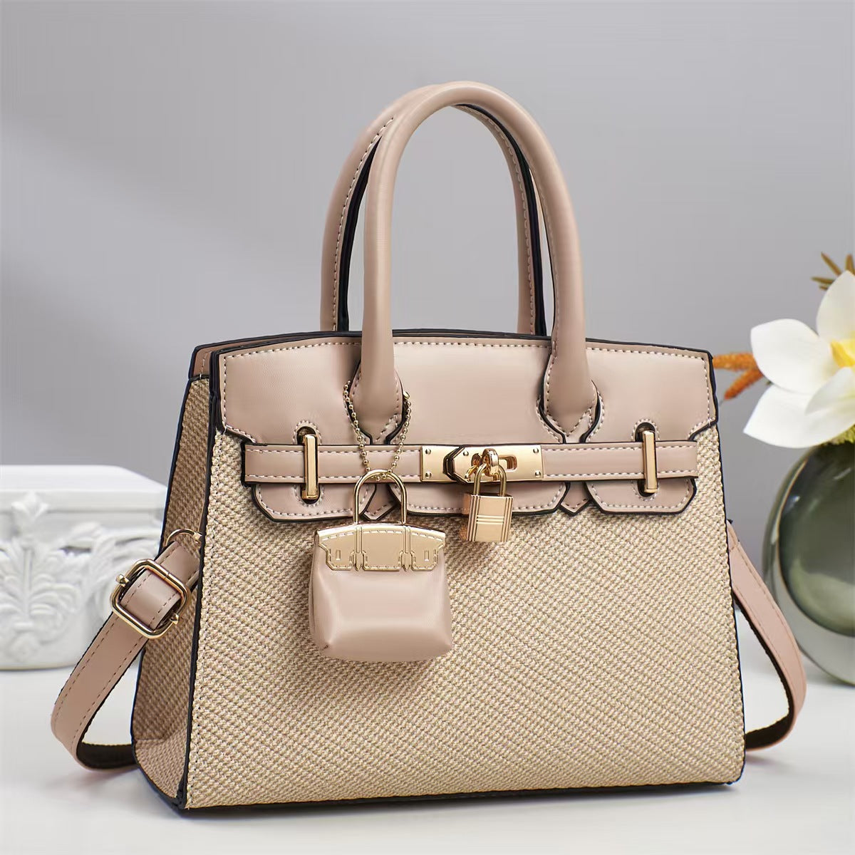 Solid Color Commuting Crossbody Handbag