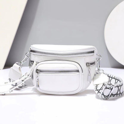 Solid Color Saddle Shoulder Crossbody Bag