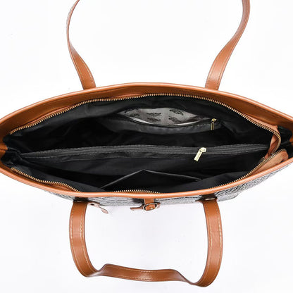 Crocodile Pattern Single Shoulder Tote Bag