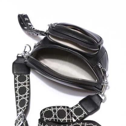 Solid Color Saddle Shoulder Crossbody Bag