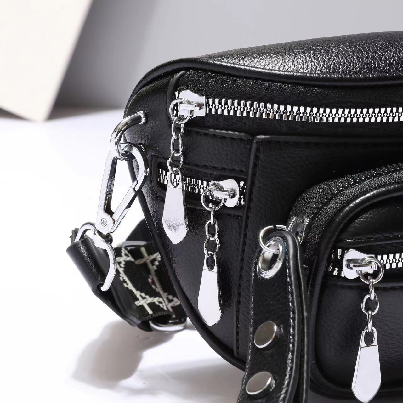 Solid Color Saddle Shoulder Crossbody Bag